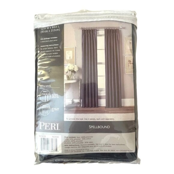 2 Peri Spellbound Pinch-Pleat 32x 84” Pocket Lined Window Curtain Panels - Picture 5 of 5